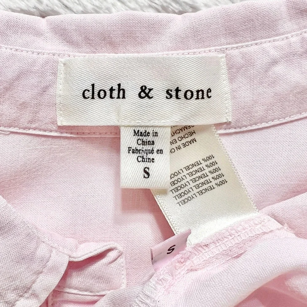 SOLD-Anthropologie Pastel Pink Chambray Long Sleeve Buttondown Shirt Small - Picture 8 of 9